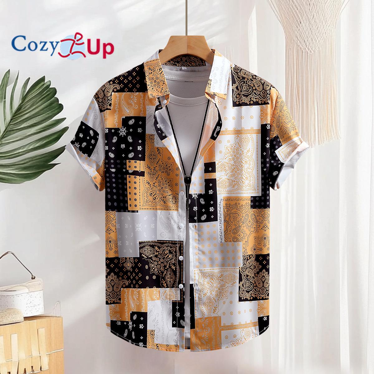 

Мужская рубашка с коротким рукавом, черно-белая рубашка в китайском стиле с кешью, повседневная мода для мужчин, лето 2025, новое поступление XXL