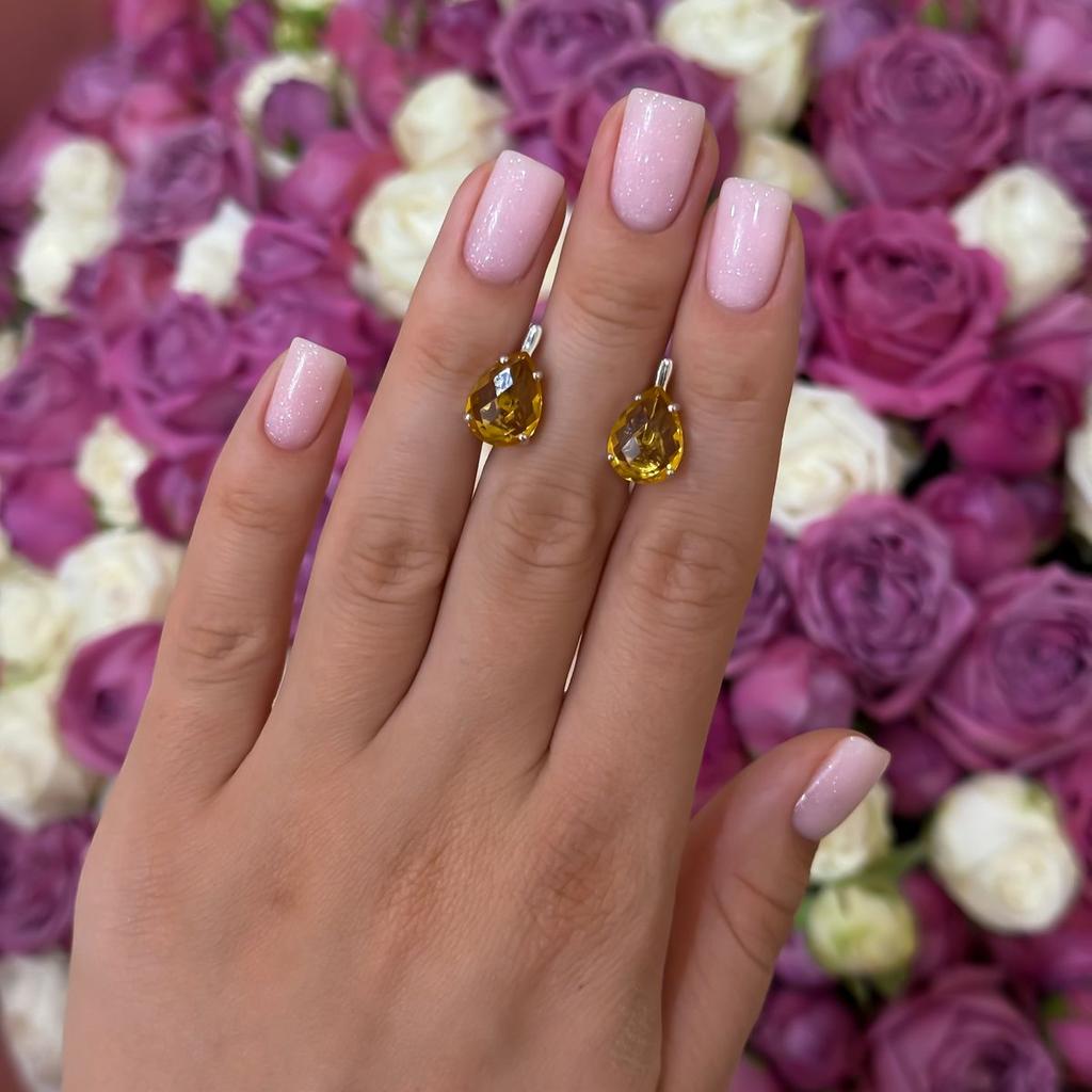 Silver Earrings with Citrine Nano 6.467ct (2171843)