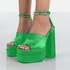 Women 'S Pumps High Heels Platform Sandals Sexy Dress Party Wedding Shoes Women Square Toe High Heel Crystal Female Sandal