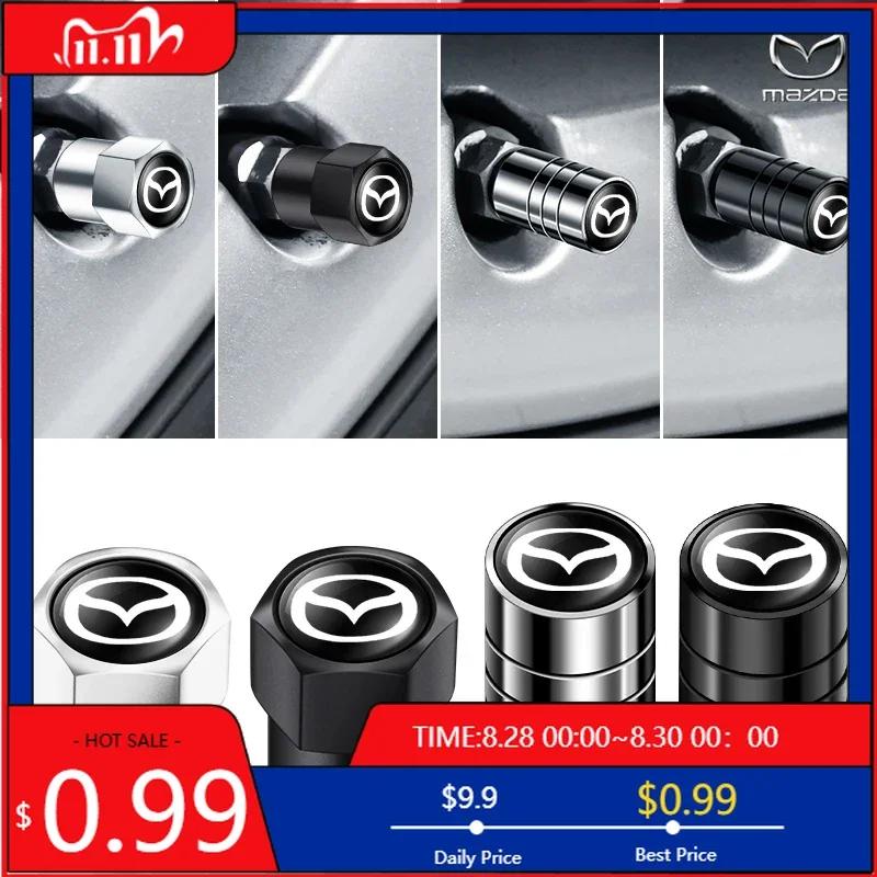 2025 Hot 4pcs Car Badges Wheel Tire Valve Caps Tyre Stem Covers Auto Accessories For Mazda CX5 CX30 CX3 CX7 2 3 Bk 6 Gg Gj 3 6 2