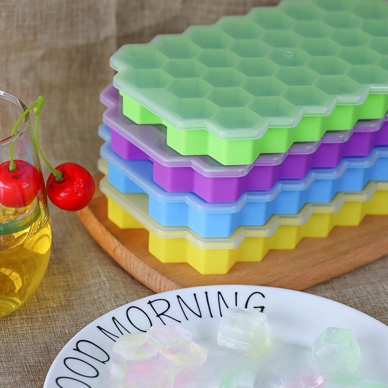Silicone Ice Cube Tray With Lid For Home Kitchen And Party Use