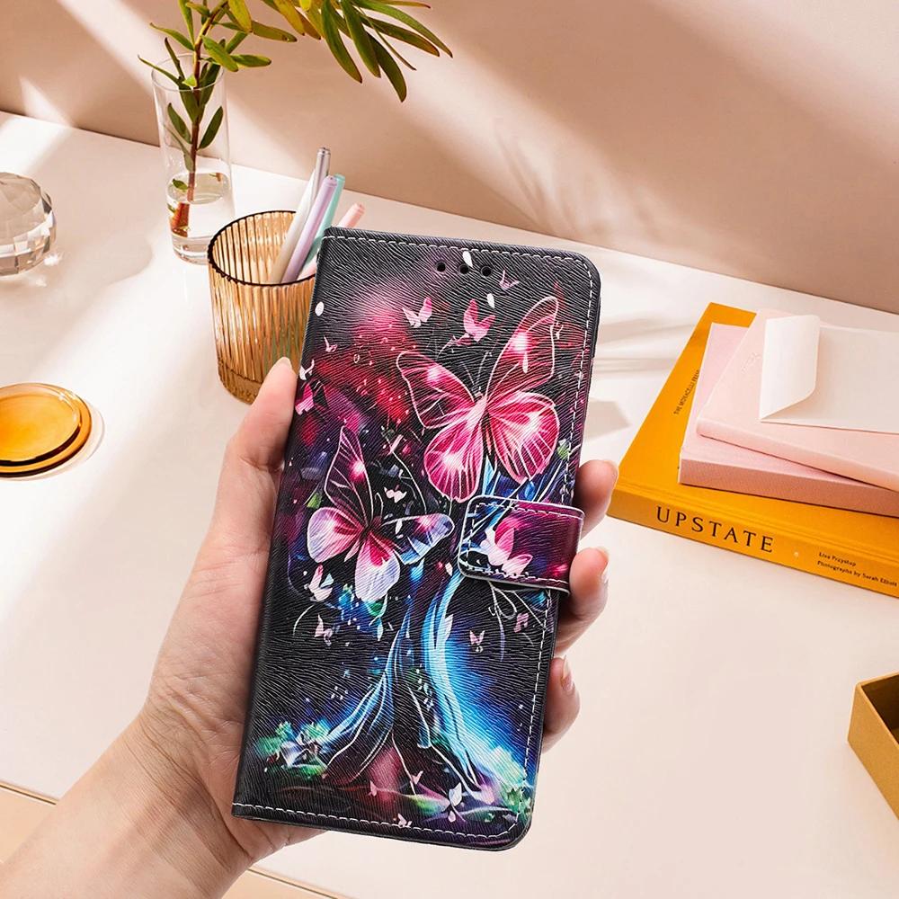 Wallet Flip Case For OPPO Reno 13 13F 12 12F 11 A5 Pro Realme 14 Pro C75 C67 C65 C63 C61 Note 60 Leather Phone Cover Card Holder