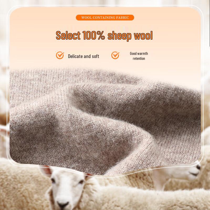 SHANSHAN Men's 100% Wool Round Neck Striped Pullover Sweater