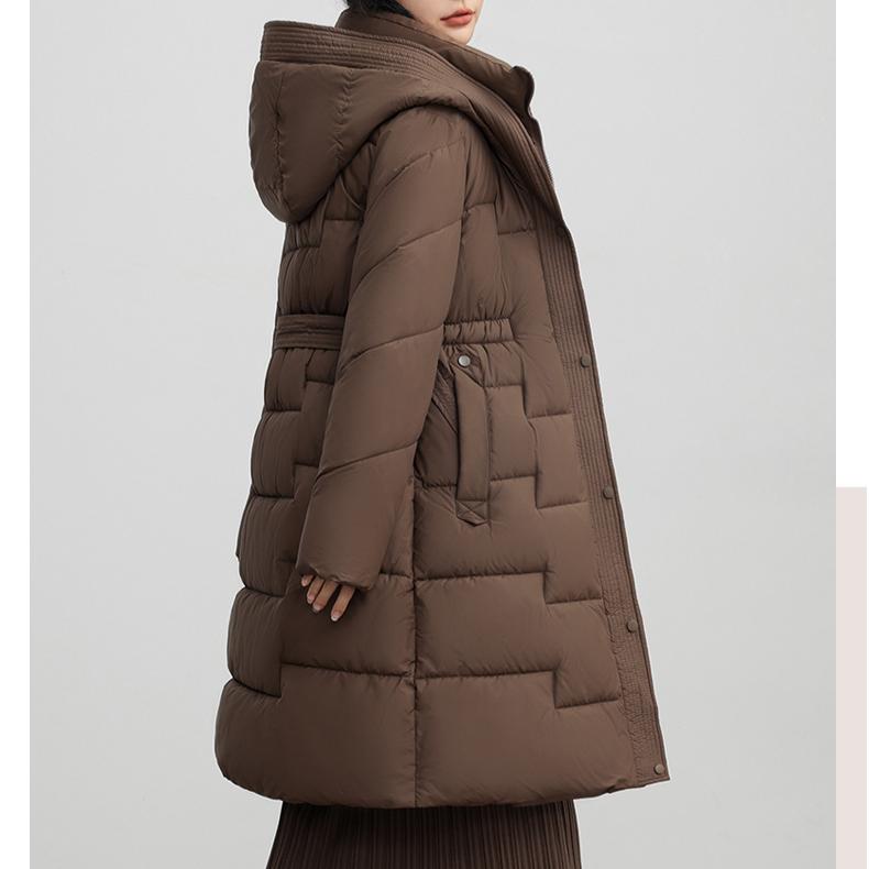 Fall and Winter Women's Loose Long Jacket with Hoodie Lady Coat