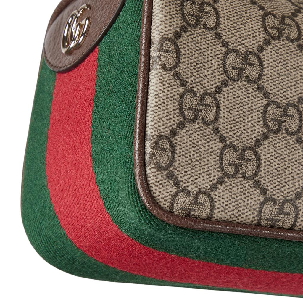 Gucci Ophidia Logo Canvas And Leather Mini Shoulder Bag Women Shoulder Bag Beige Dark-Brown 838475-FAE0S-9746