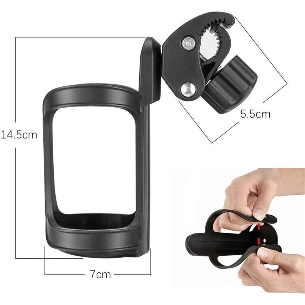 Bicycle Water Bottle Holder, Black, Set of 2, Bicycle Cup Holder, 360-degree Rotating Cycling Water Bottle Holder