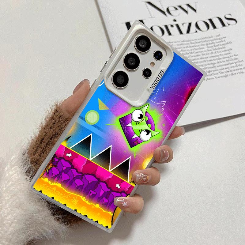 Geometry Dash Spiel Stoßfeste Handyhülle für Samsung Galaxy S26 Edge S25 Ultra S24 FE S23 Plus S21 Hülle Sturzfest Fundas