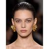 Gold Lotus Yellow Diamond Ear Clips: Hong Kong Style Retro Fashion Earrings for Women