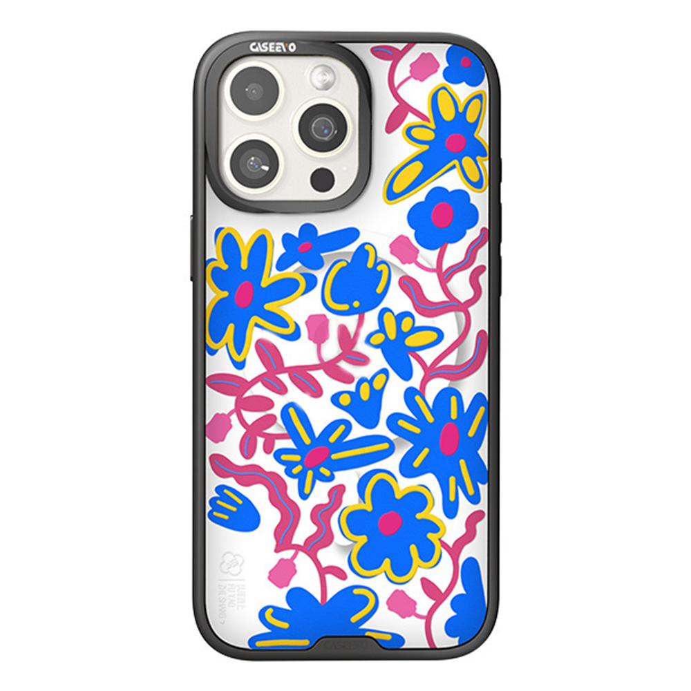 

CASEEVO For iPhone 14 Pro Case Compatible with MagSafe TPU Acrylic Phone Cover with Interchangeable Back Panel Flower