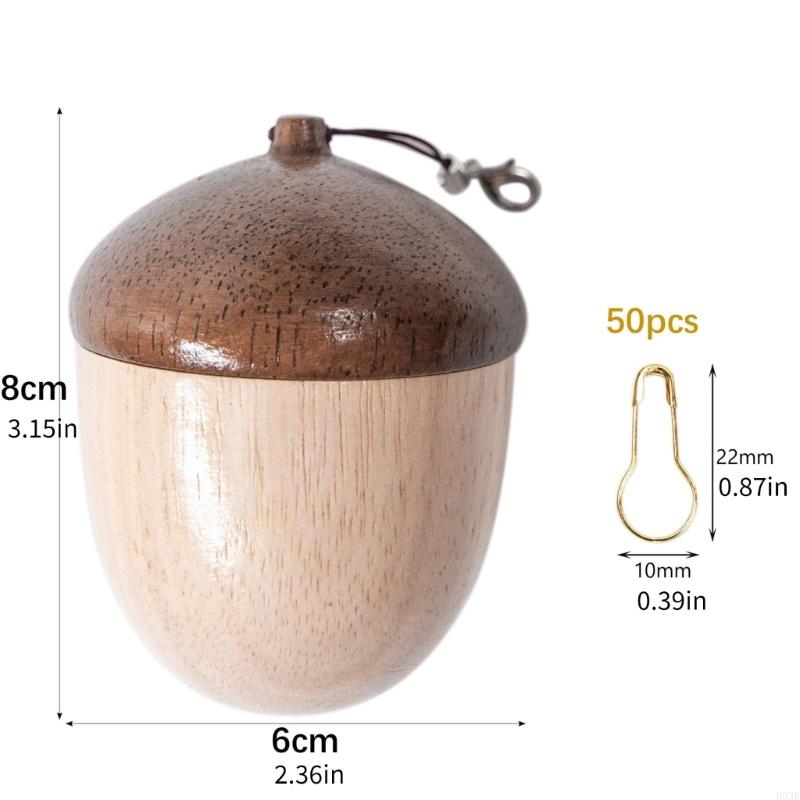 Wooden Acorn Animal Knitting Markers With Storage Box Locking Stitching Markers For Knitting Handmade Crochet Craft B03E