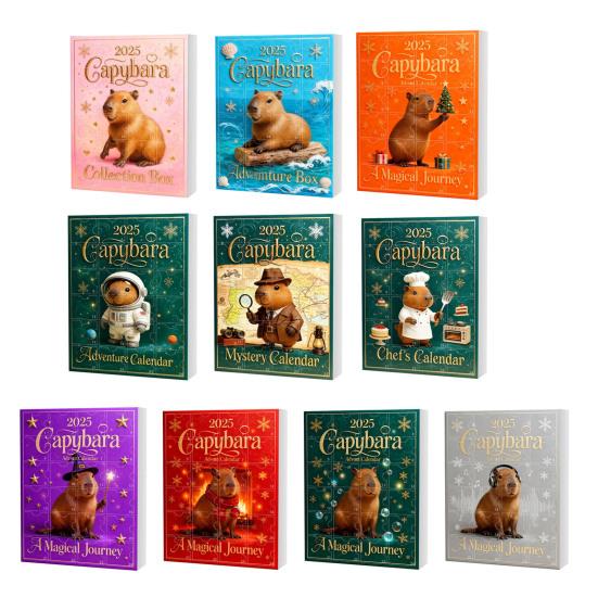 Vánoční přívěsek Kreslený tvar kapybary Ozdoba 24 dní Vánoční odpočítávací kalendář Slavnostní sváteční dekorace