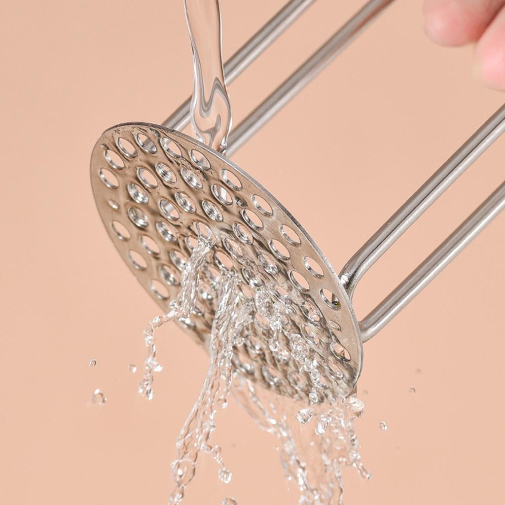 304 SUS Potato Press Stainless Steel Potato Press Manual Masher Kitchen Gadget Potato Garlic Press