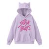 Ladies Fashion Casual Long Sleeve Printed Round Neck Hoodie Pullover Top With  Pockets