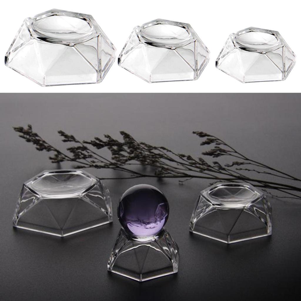 Acrylic Display Stand for Crystal Ball Marbles Sphere Transparent Pedestal