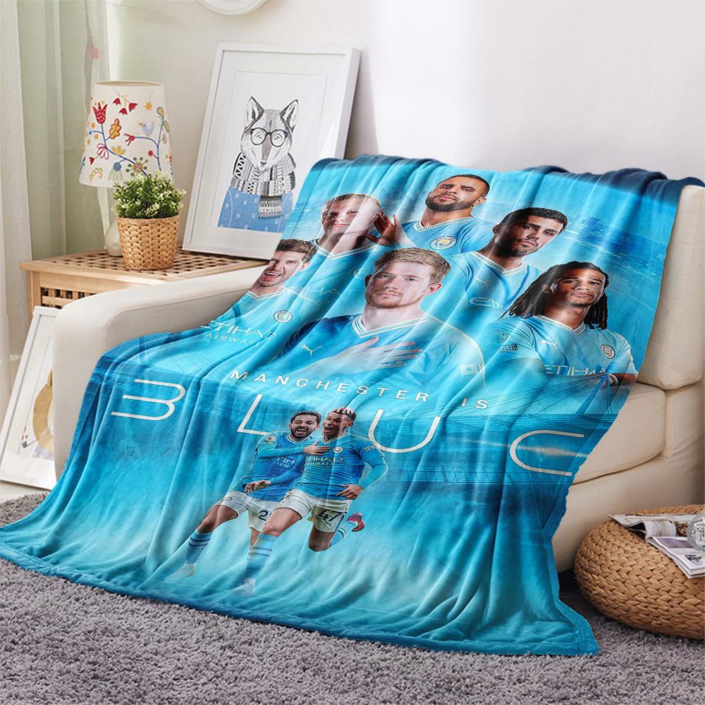 The Blues Team Print FlAannel Blanket, High Quality Comfortable for All Seasons, Home Decor, Warmth and Comfort