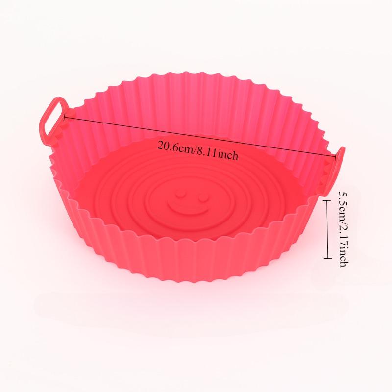 

Silicone Air Fryer Basket Liners Reusable Non-Stick Heat Resistant for Round Square Shapes Oven Safe Accessories Easy Clean красный