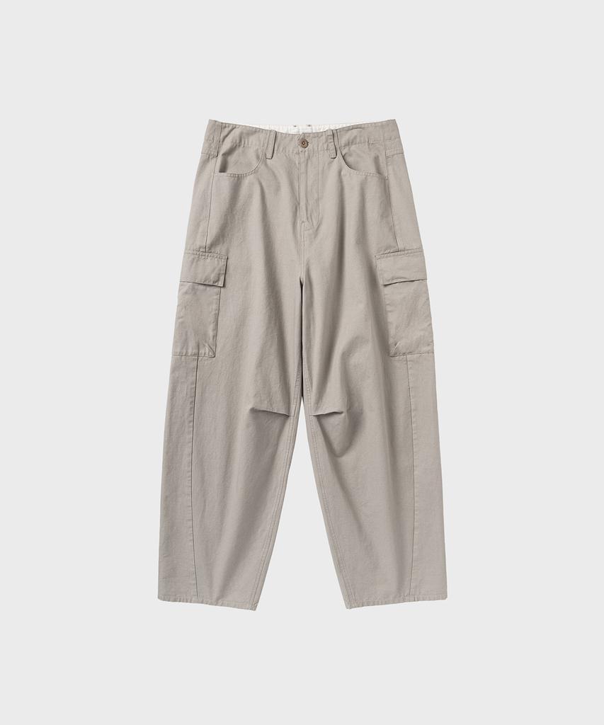 NONBLANK Washed Wide Curved Cargo Pants_Beige