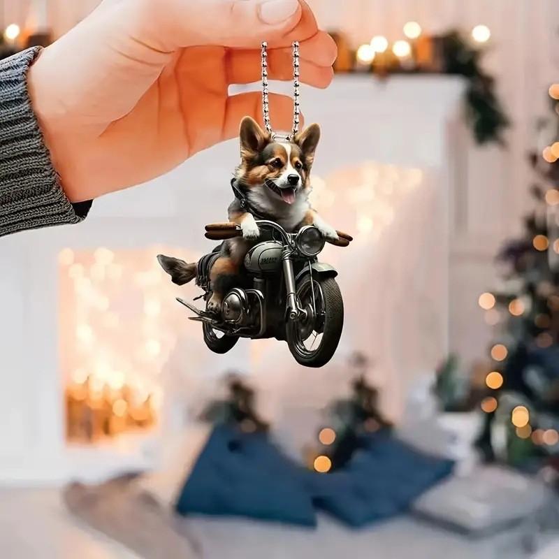 Stylish Cartoon Dog Acrylic Pendant Decorative Car Interior Piece And Ornament Christmas