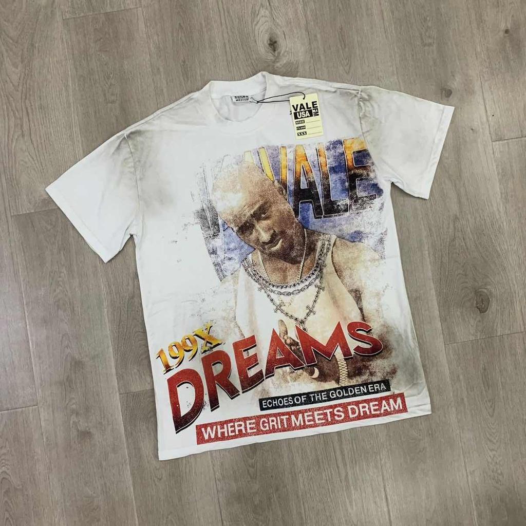 DRIPX T-shirt da uomo a maniche corte, 100% cotone, morbida, comoda e casual, vestibilità larga streetwear, modello a fantasia 'Valley Pattern 1'