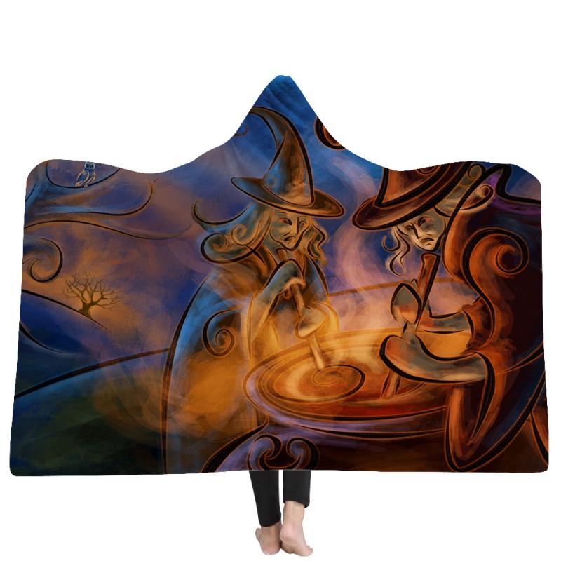 Hooded Blanket Adults Cozy Throw Super Soft Fleece Warm Winter Nap Home Decor