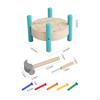Wooden Hammering Toy Table Wood Peg Pounding Multicolor Bench for Kids