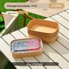 Einweg 650ml Quadratische Bagasse-Zellstoff-Essensbox mit PP-Deckel