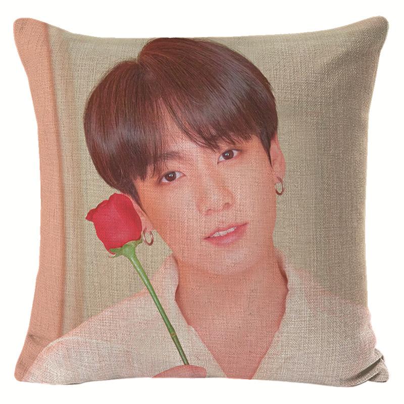 BTS Presente para Fã Capa de Almofada Decorativa para Sofá