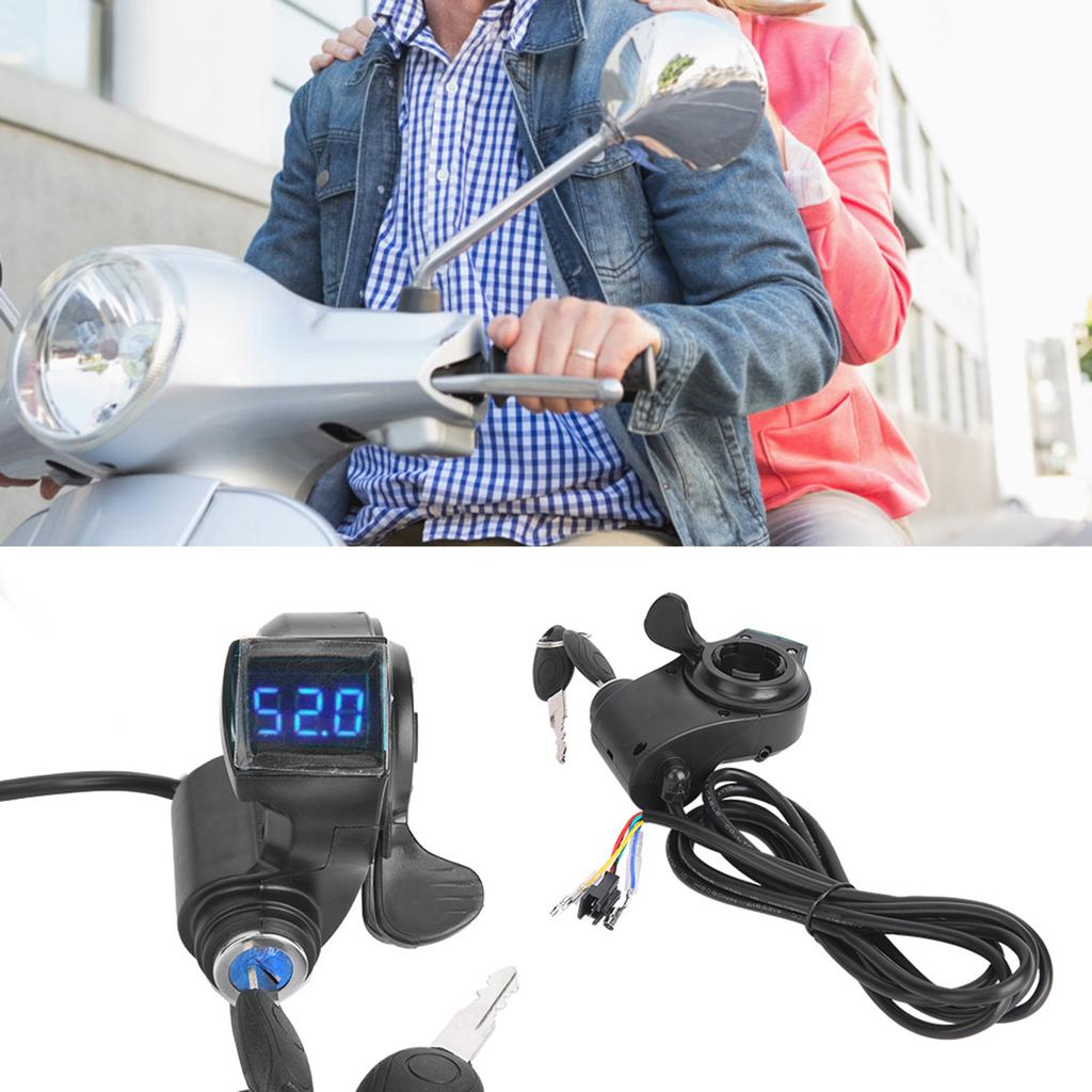 E‑Bike Thumb Throttle LCD Display Digital Battery Voltage Power Switch for Electric Vehicle