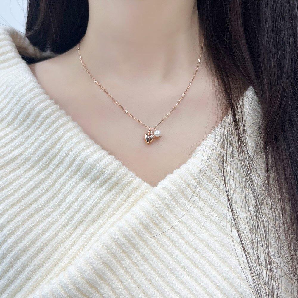 Dieuamour 14Kgp Muriel Heart Pearl Necklace