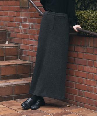 Siyajyu Sist9054 Semi-Flare Column Long Skirt_Charcoal