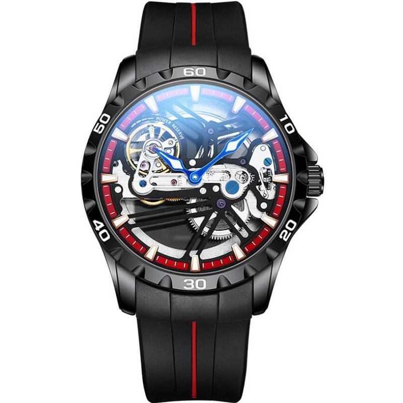 AILANG Top Luxury Brand Men Sport Waterproof Automatic Mechanical Watches Luminous Skeleton Men's Watch Silicone Strap Reloj
