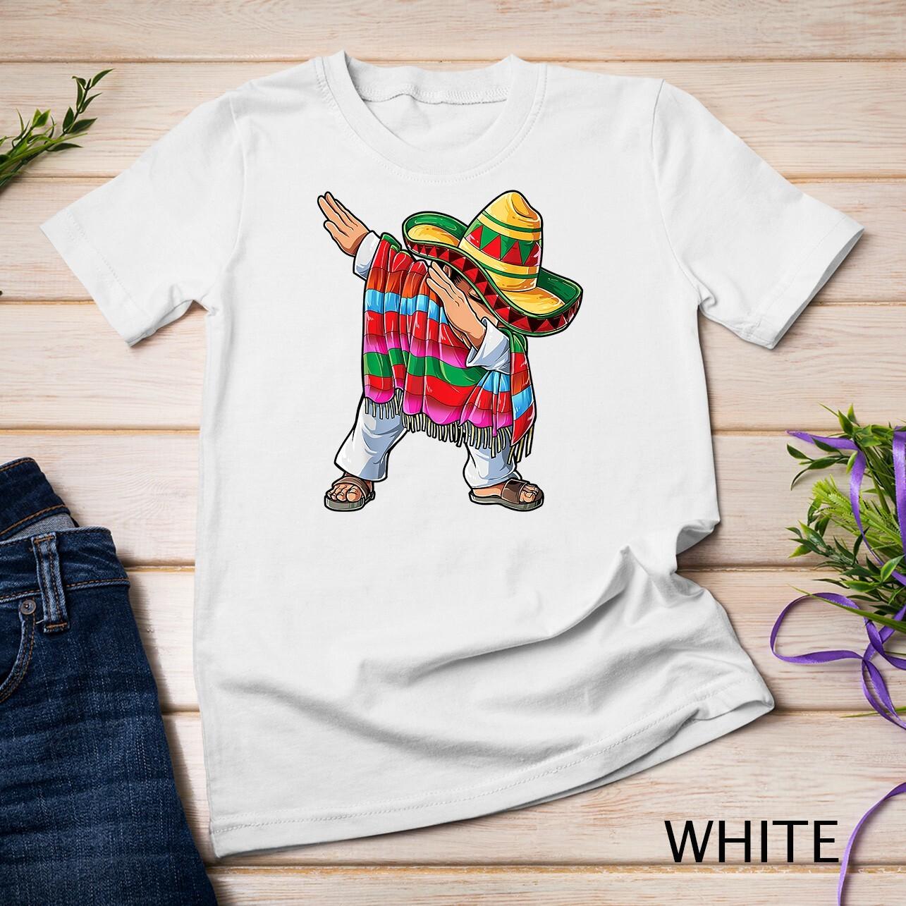 Dabbing Mexican Poncho Cinco de Mayo Men Sombrero Funny Dab Unisex T-shirt S разноцветный
