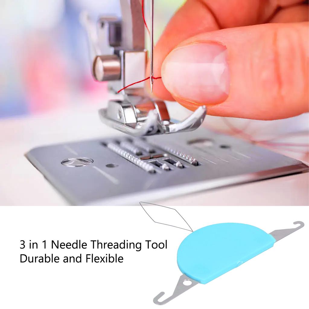 5PCS Needle Threader 3 In 1 Soft Flexible Lightweight Portable Sewing Needle Threader