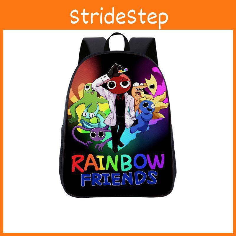 Rainbow Friends Color Anime Cartoon Print School Backpack For Boys Girls And
