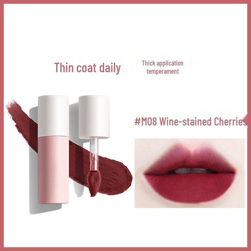 AK Lip Mud: Matte Non-Fading Lip Gloss & Lipstick - Smooth, Non-Stick, Invisible Lip Lines, Perfect for Students & Dates