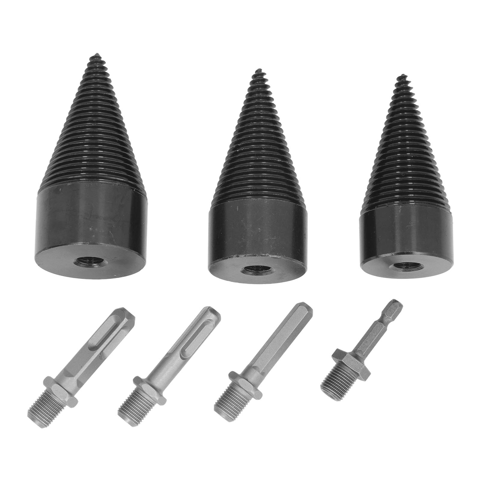

Cone Splitter Kit 32mm 42mm 50mm Splitting Drill Bits Square Round Hex Shanks Heavy Duty Firewood Wood Drilling Tools