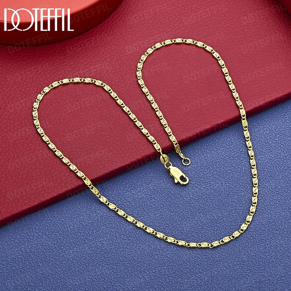 925 Sterling Silver 16-24 Inch Wedding Jewelry Fashion Gold Necklace