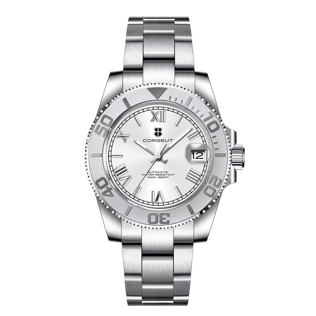 CORGEUT 40mm NH35 Uhrwerk Herren Klassische Uhren Automatisch Mechanisch Saphirglas 10Bar Tauchen BGW9 Leuchtend Geschenkuhren