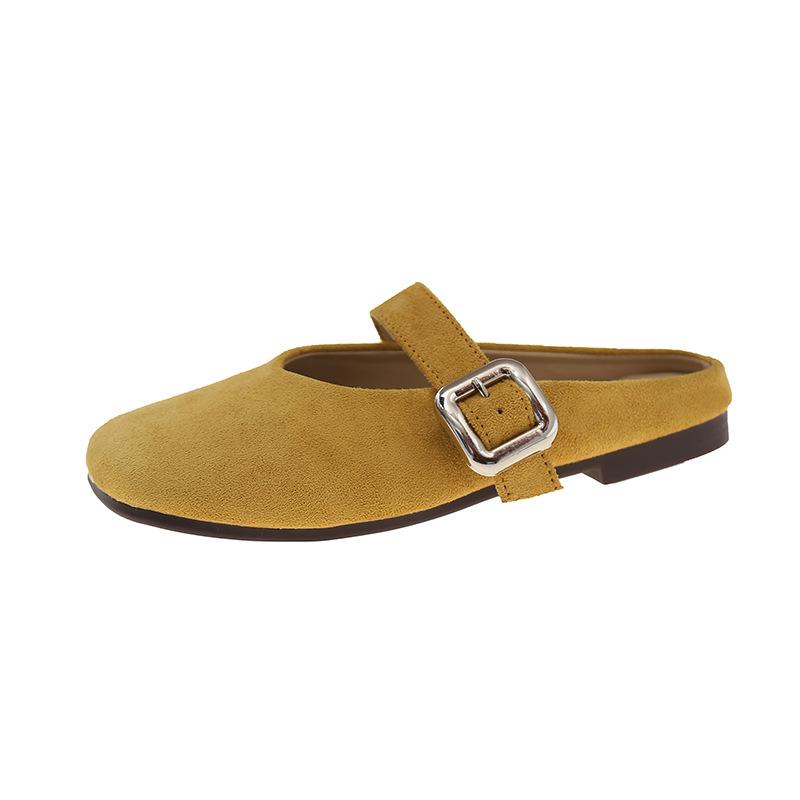 Fashion 2025 Spring Retro Single Shoes Comfortable Rubber Bottom Ladies Sandals Wider Toe Box Ballerina Slippers Style