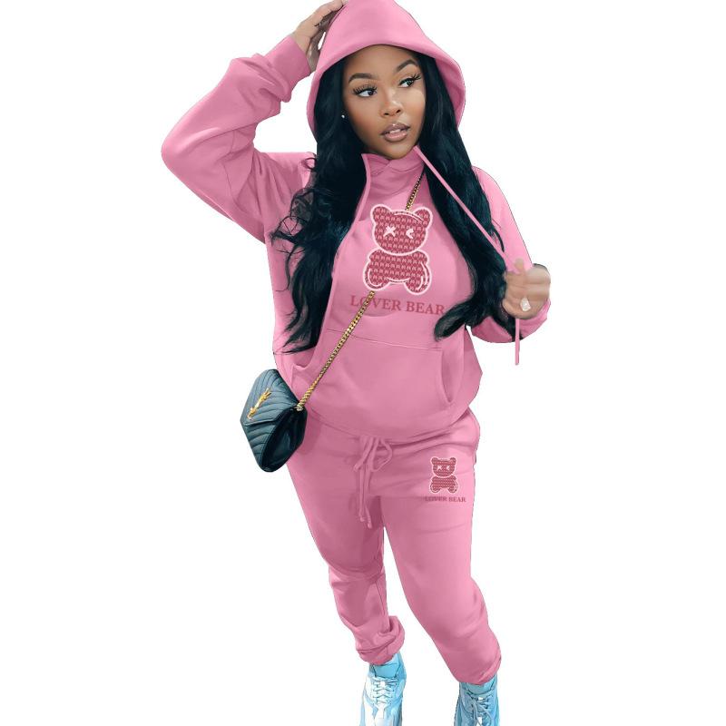 Hettegensersett Bjørnehode Trykk Joggebukser Gensersett