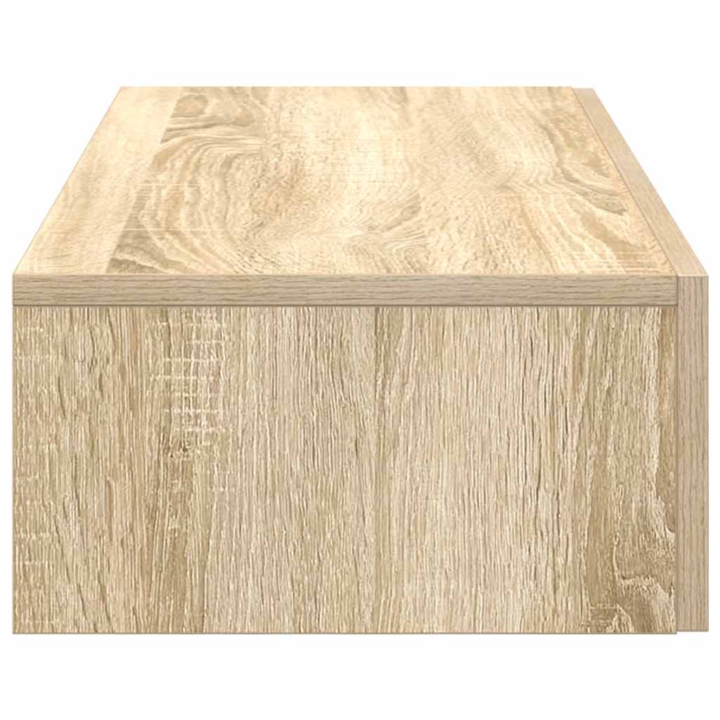Wall Mounted Shelf with Drawers Sonoma Oak Finish 80 x 33 x 17 cm Engineered Wood