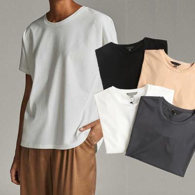 Summer Solid Color Tops Women Clothes O Neck Simple Tee Shirt Femme Short Sleeve Cotton Casual T-shirt