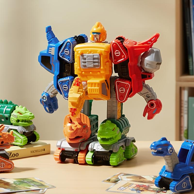 5in 1 Dinosaur Transforming Toys for Boys Dinosaur Car Action Figures Transform Dino Robot Children Educational Fine Motor Skill Take Apart Toys