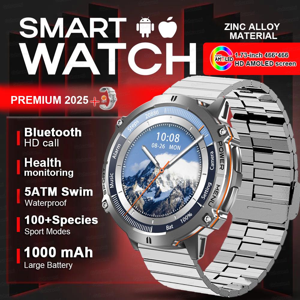 New Military GPS Position Smart Watch Built-in GPS 1000mAh Battery Compass BT Call 10ATM Waterproof Swim Sport Bracelet Men