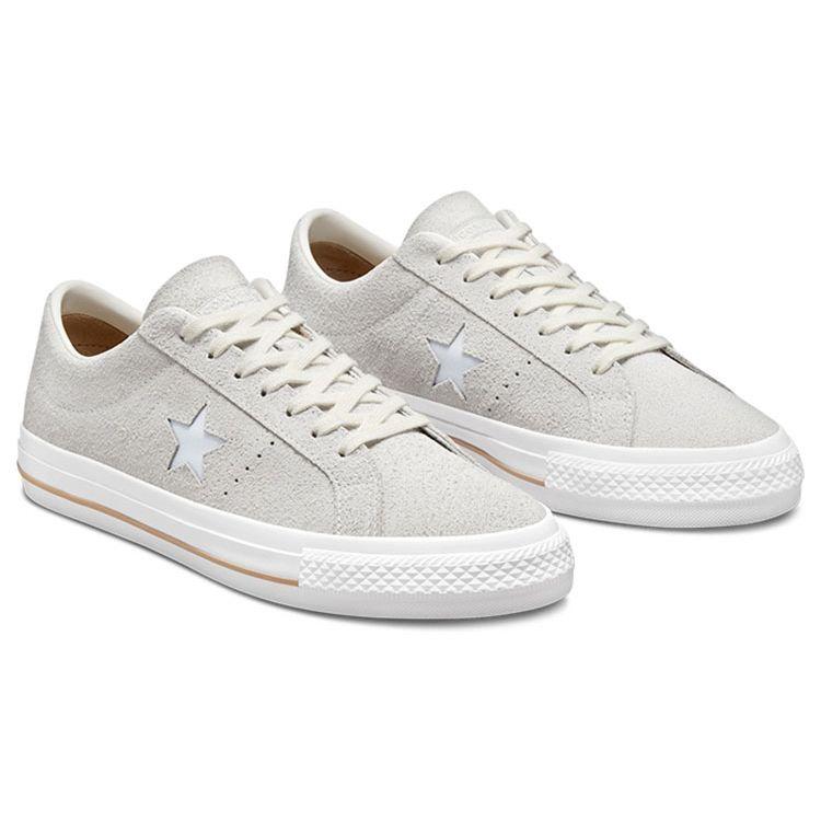 Converse One Star Pro Leather Casual Fashion Slip Resistant Durable Lightweight Low Top Skate Shoes Unisex Sneakers Gray A03672C