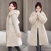 Fleece-Kuchen überwinden Damen mittellange und lange Modelle, neue winterliche, verdickte, warme Baumwolljacke, Baumwolljacke in großer Größe