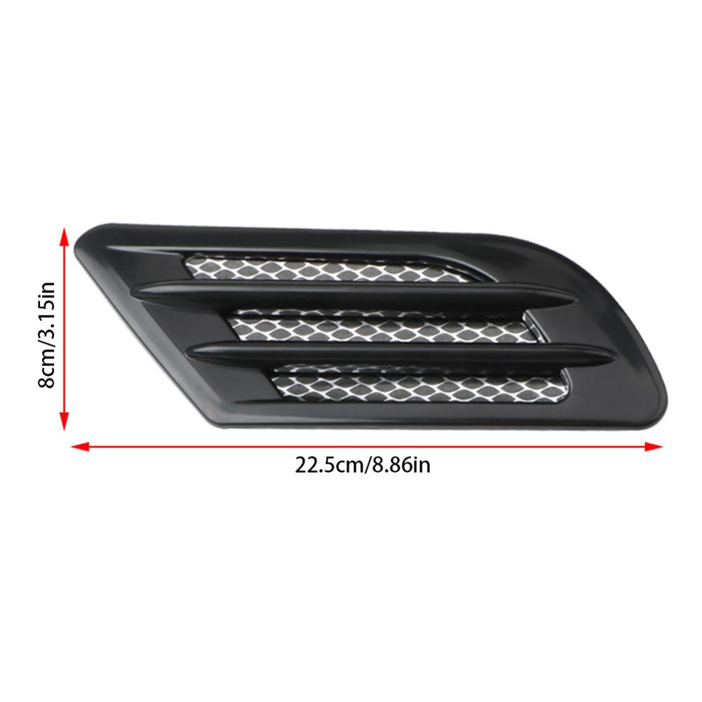2Pcs Auto Seite Air Flow Vent für Fender Loch Abdeckung Intake Grille Kanal Dekoration ABS Kunststoff Aufkleber Auto Zubehör außen