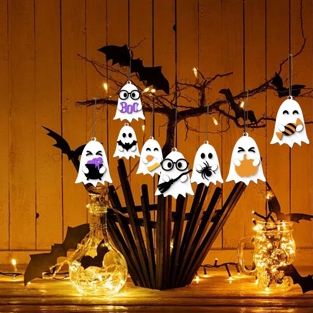 2DHalloween Decoration  Pumpkins Party Hanging Ornaments New Wooden Crafts