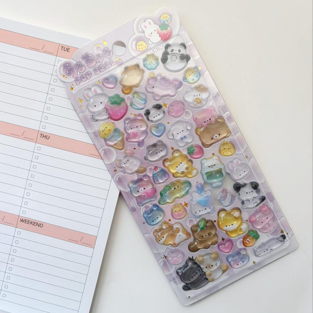 Shiny Crystal Decorative Stickers Featuring Cute Animal And Flower Designs Suitable For Phone Cases And Laptop Stickers