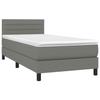 Box Spring Bed with Mattress Dark Gray 80 X 200 Cm Fabric